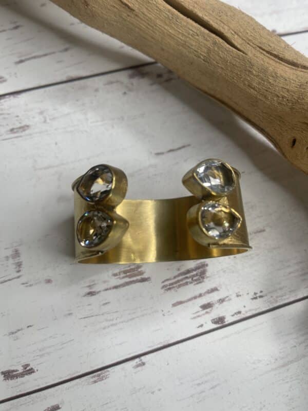 Golden Egyptian Crystal Cuff - Image 2