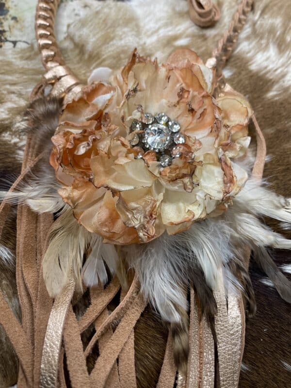 Soft Leather Fringe Flower Necklace - Image 5