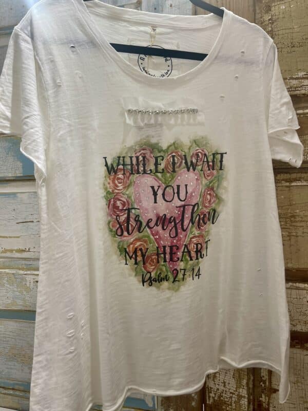 Strengthen My Heart Tattered Shirt - Image 3