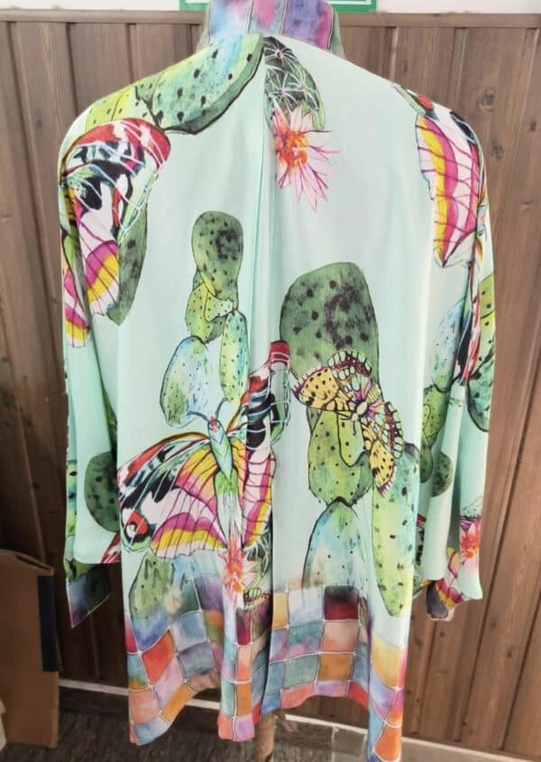 Cactus Butterfly Satin Kimono - Image 6