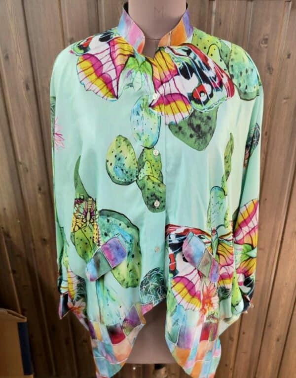 Cactus Butterfly Satin Kimono - Image 5