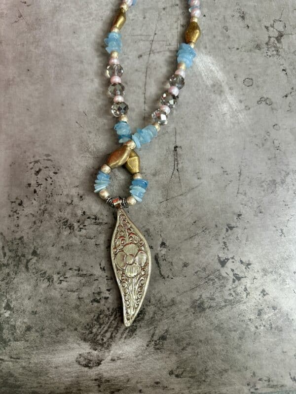 Hand Carved Bone Feather Necklace - Image 3