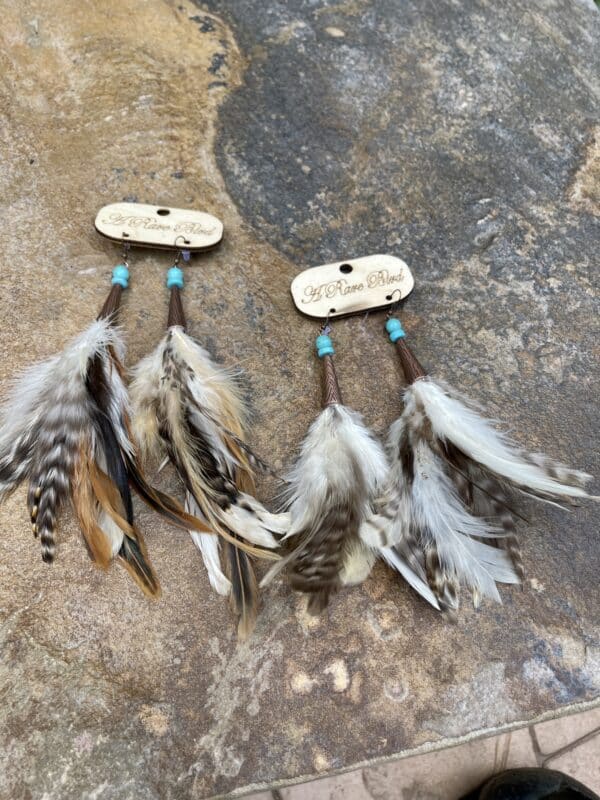 Feather Feather Dangle Earrings - Image 3