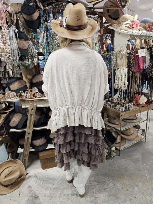 Distressed Wheat Linen Shirt and Button Covers Bundle - Image 6