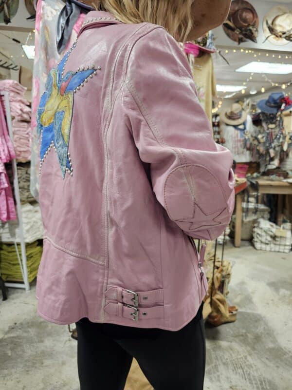 Rare Bird Art Leather Jacket - Image 5