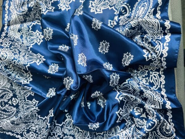 Azure/Navy Blue Bandana Wild Rag - Image 3