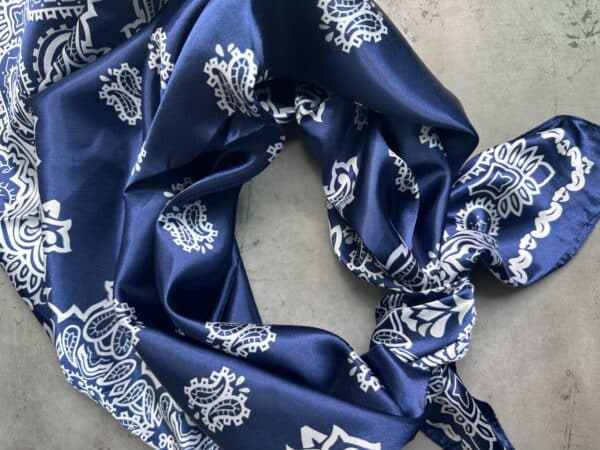 Azure/Navy Blue Bandana Wild Rag - Image 2