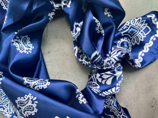 Azure/Navy Blue Bandana Wild Rag - Image 4