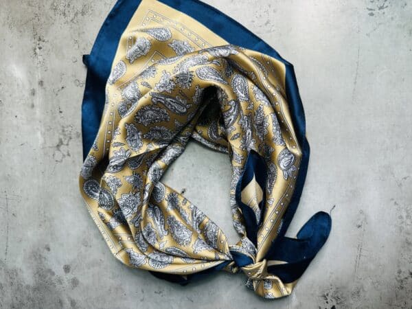 Lemon Sapphire Paisley Wild Rag - Image 3