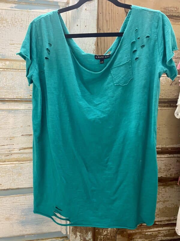 Teal Rip Tattered Shirt - Image 5