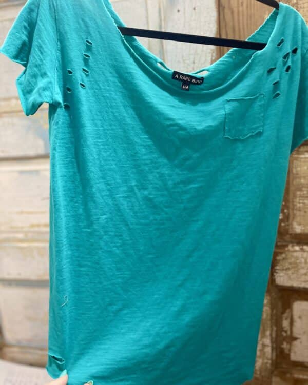 Teal Rip Tattered Shirt - Image 2