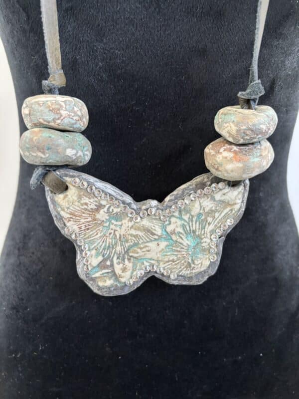 Chunky Stone Butterfly Necklace