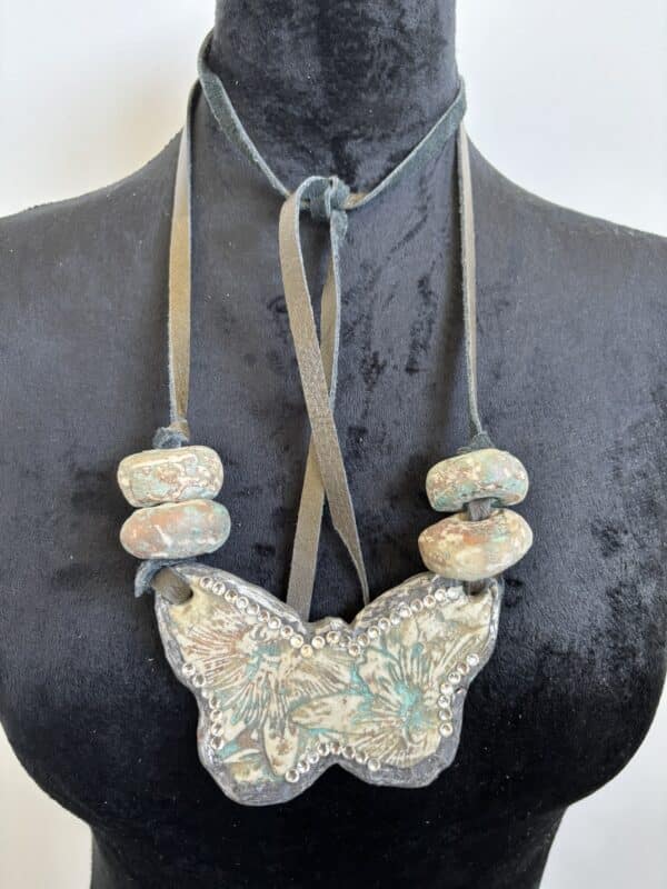 Chunky Stone Butterfly Necklace - Image 2