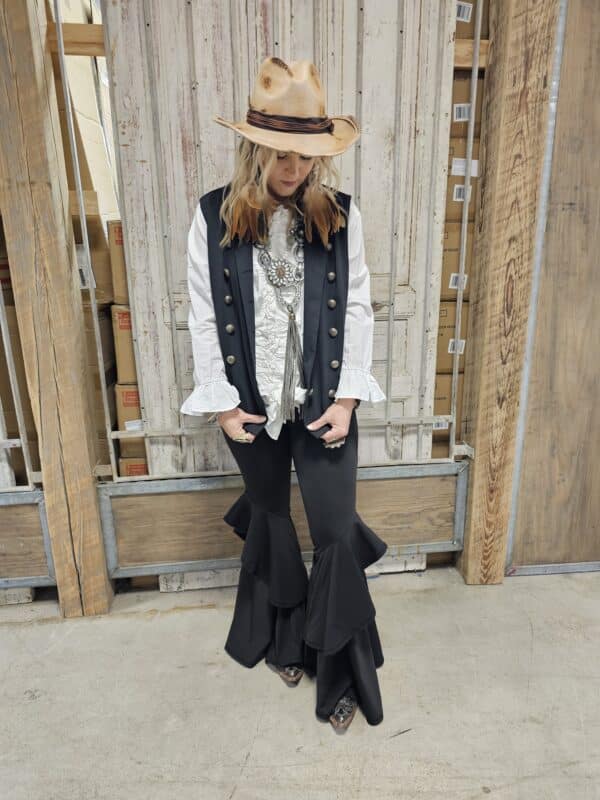 Black Double Flair Leggings