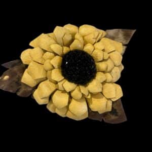 Hand made Leather Sunflower Pin