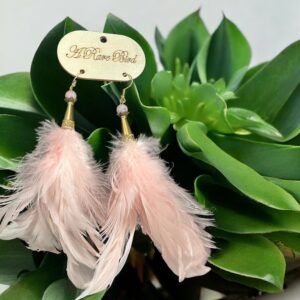 Pink Feather Earrings