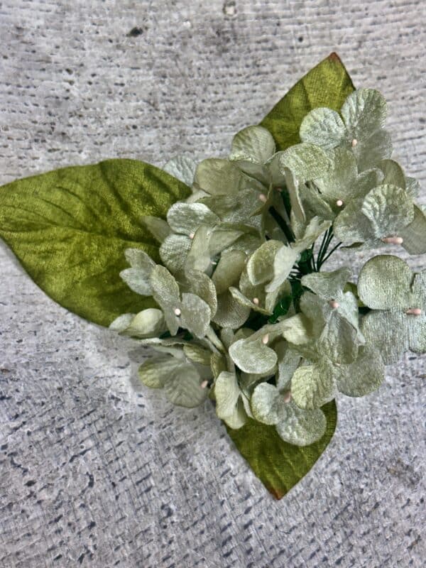 Vintage Silk Hydrangea Pin - Image 2