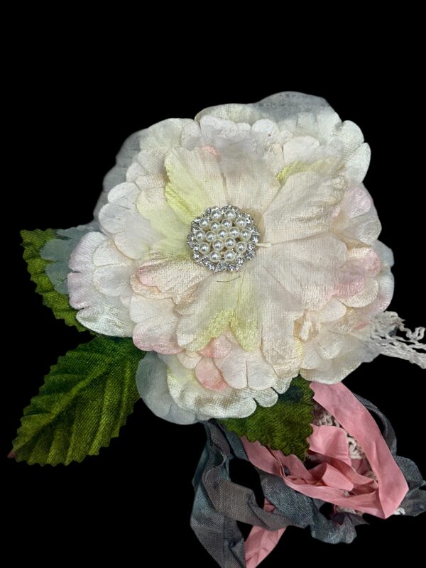 Vintage Soft Silk Peony Pin