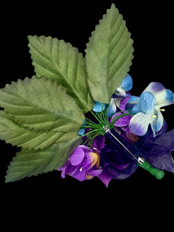 Vintage Silk Violets Galore Pin - Image 3