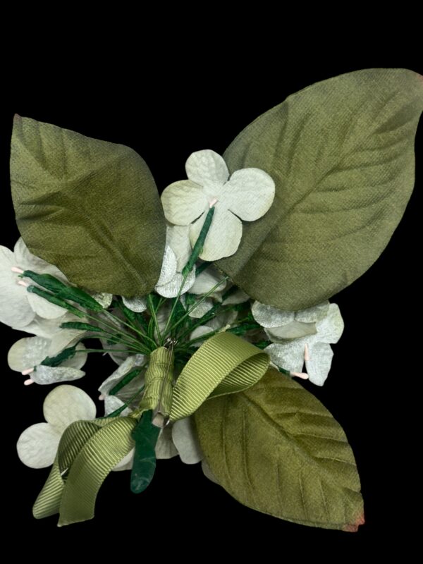 Vintage Silk Hydrangea Pin - Image 4
