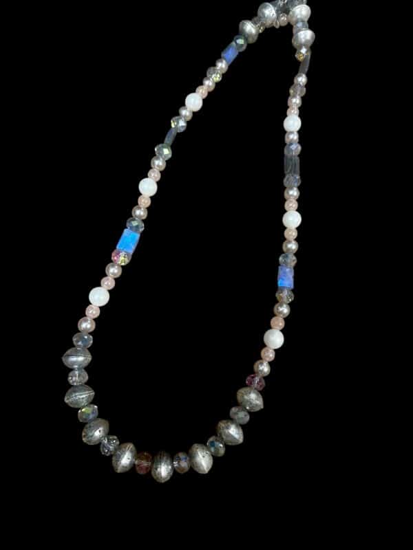 Pearls, Tibetan, and Crystal Necklace
