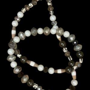 Black and Silver Hand Strung Necklace