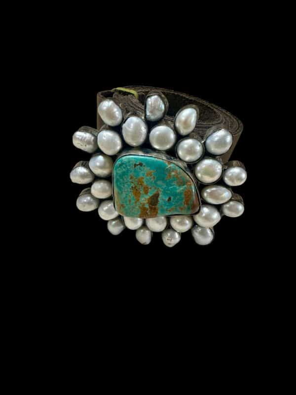 Turquoise and Pearl Buckle and Belt - Image 4