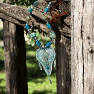 Silver/Turquoise Indian Heart Necklace