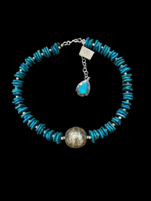Turquoise Sliced Tibetan Choker - Image 2