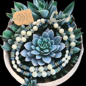 Pearls and Crystal Double wrap Necklace