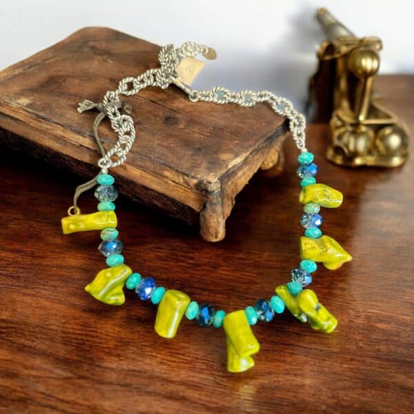 Avocado Corral and Turquoise Necklace - Image 2