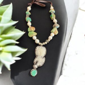 Hand Carved Eagle Turquoise Necklace