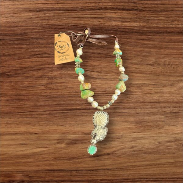 Hand Carved Eagle Turquoise Necklace - Image 3