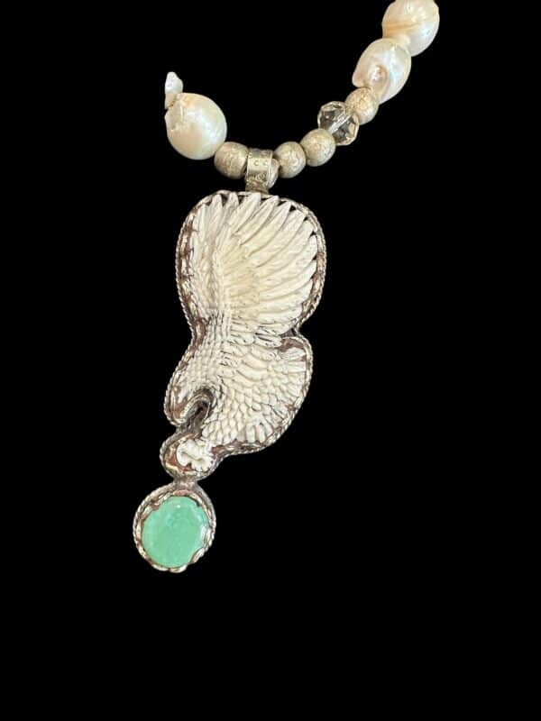 Hand Carved Eagle Turquoise Necklace - Image 2