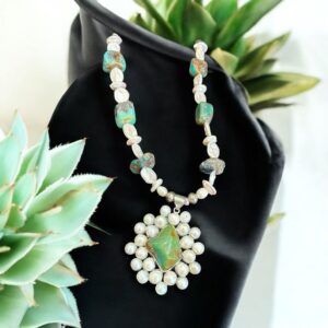 Pearls and Turquoise One of a Kind Necklace