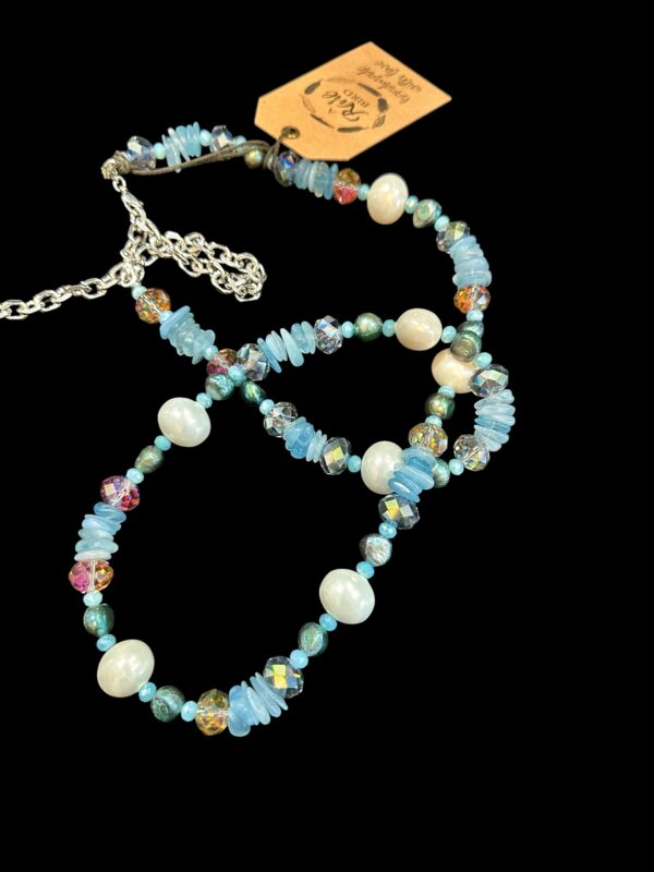 Multi Sky blue/Pearl Necklace