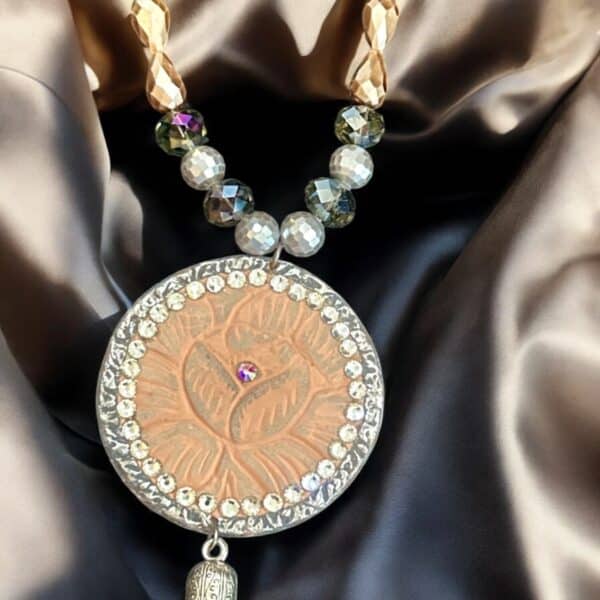 Stamped Soldered Leather Copper Necklace - Image 2