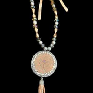 Stamped Soldered Leather Copper Necklace