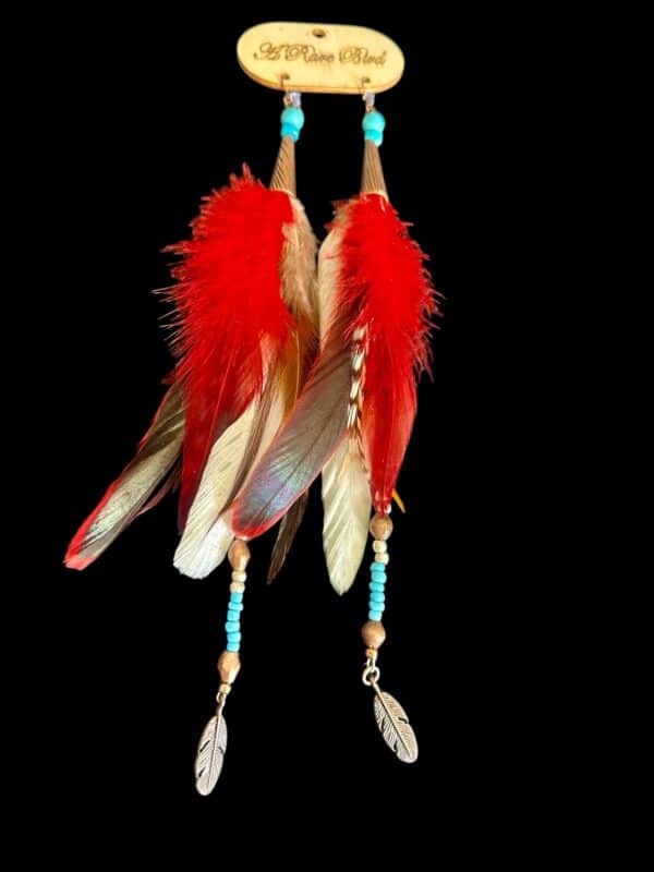 Fancy Indian Feather Earrings - Image 2