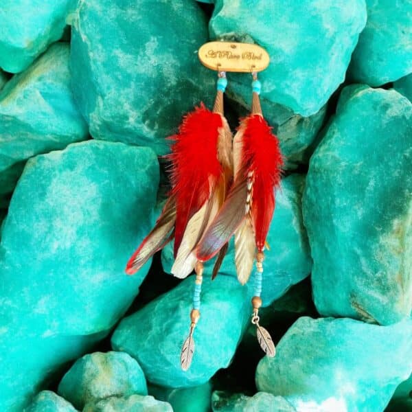 Fancy Indian Feather Earrings - Image 3