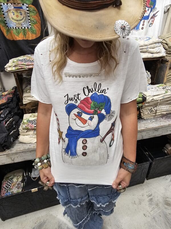 Just Chillin' Snowman Tattered Shirt Bundle - Image 2