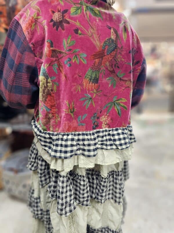 Velvet Check Ruffle Jacket - Image 5