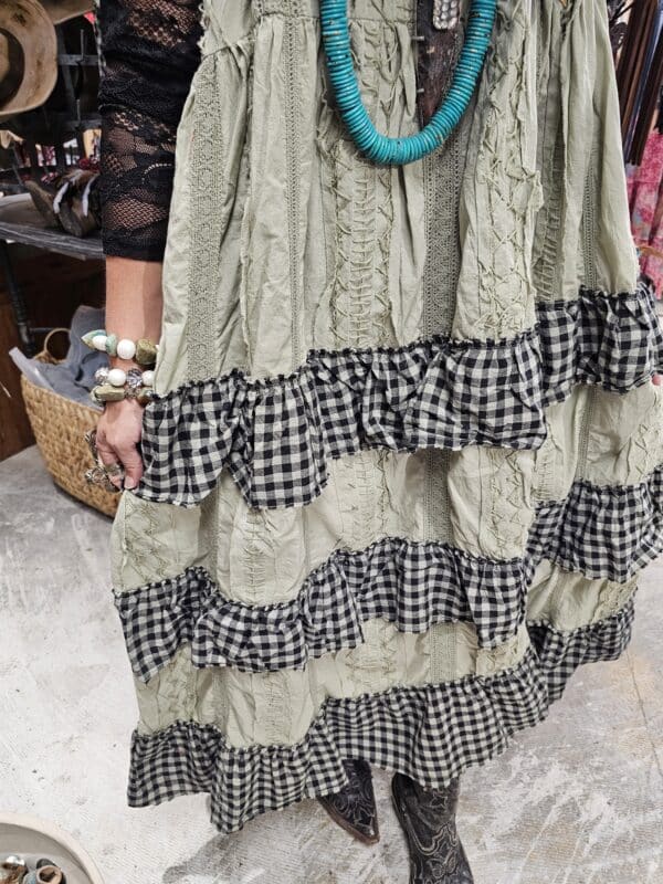 Hand Stitched Check Dress - Image 6