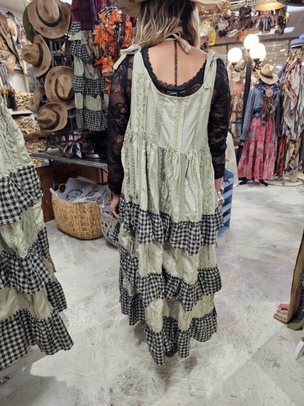Hand Stitched Check Dress - Image 3