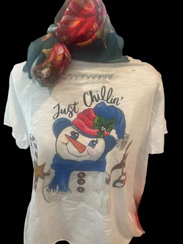 Just Chillin' Snowman Tattered Shirt Bundle - Image 3