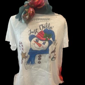Just Chillin' Snowman Tattered Shirt Bundle