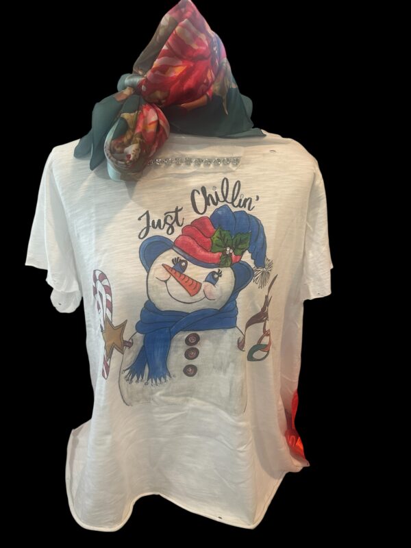 Just Chillin' Snowman Tattered Shirt Bundle