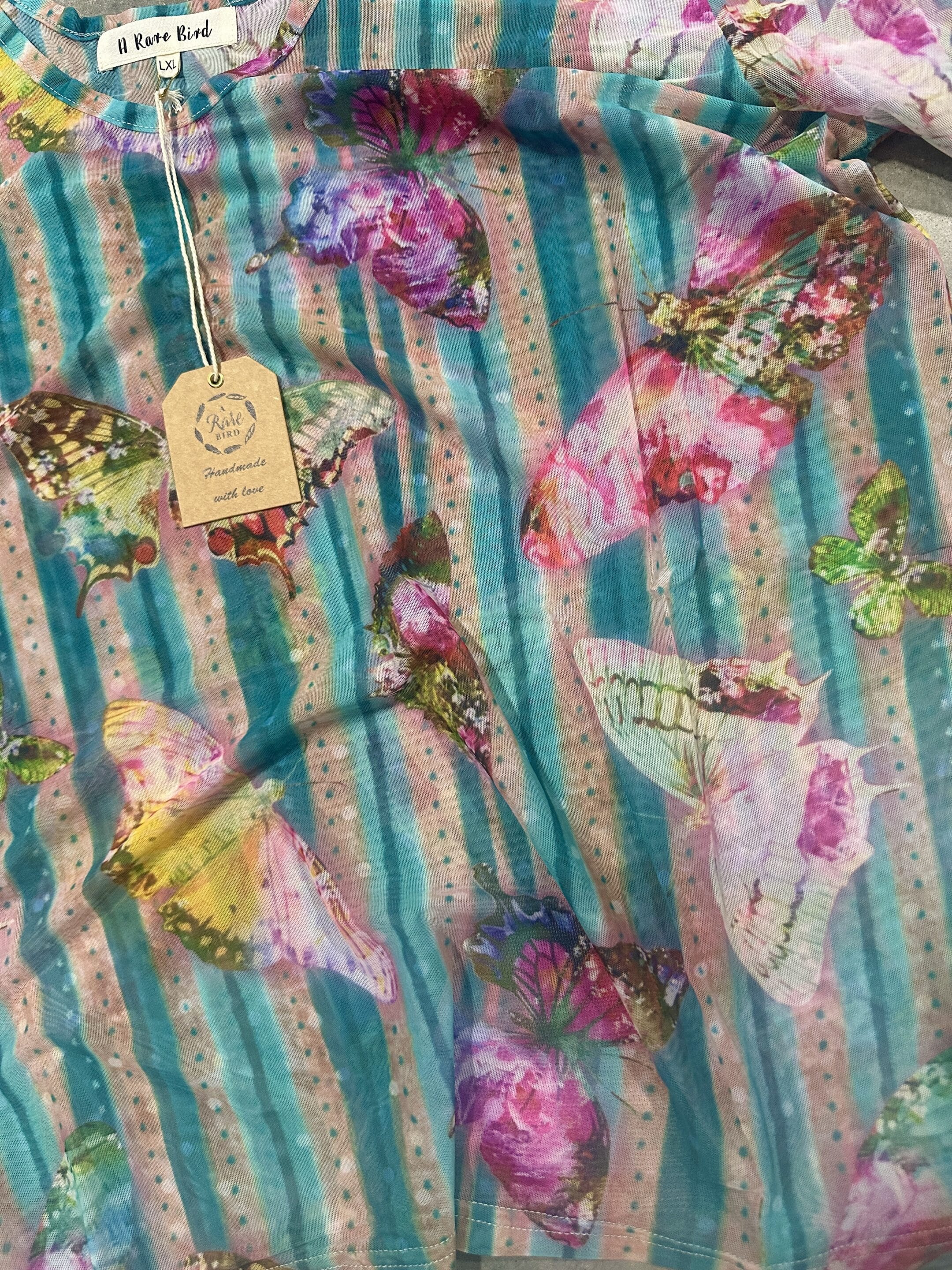 Striped Butterfly Mesh Top - Image 3