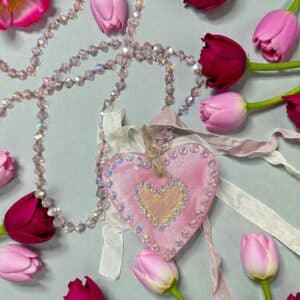 Pink Golden Heart Necklace