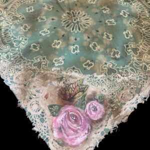 Sage Hand Painted Lace Bandana